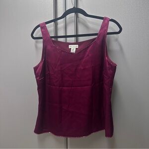Ann Taylor Red Fitted Sleeveless Tank Top